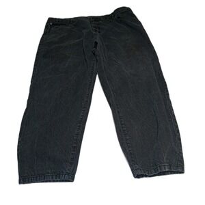 BoohooMAN Men's Black Baggy Jeans Size 46 Relaxed Fit Wide Leg Streetwear Denim